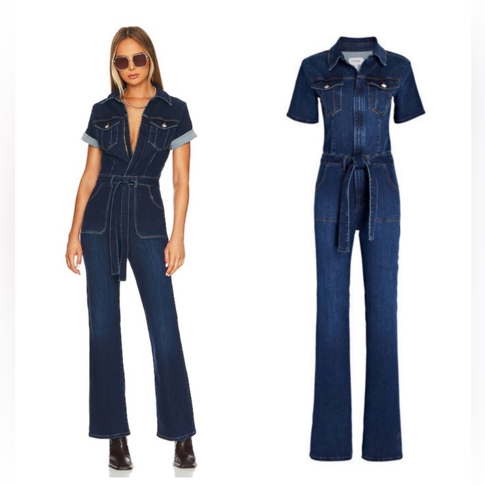 FRAME Flare De Francoise Denim Jumpsuit